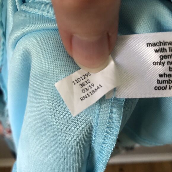 Lane Bryant Faux Wrap Dress 16 Floral Midi Sheer Ruffle Belted Feminine Girly - Picture 9 of 13